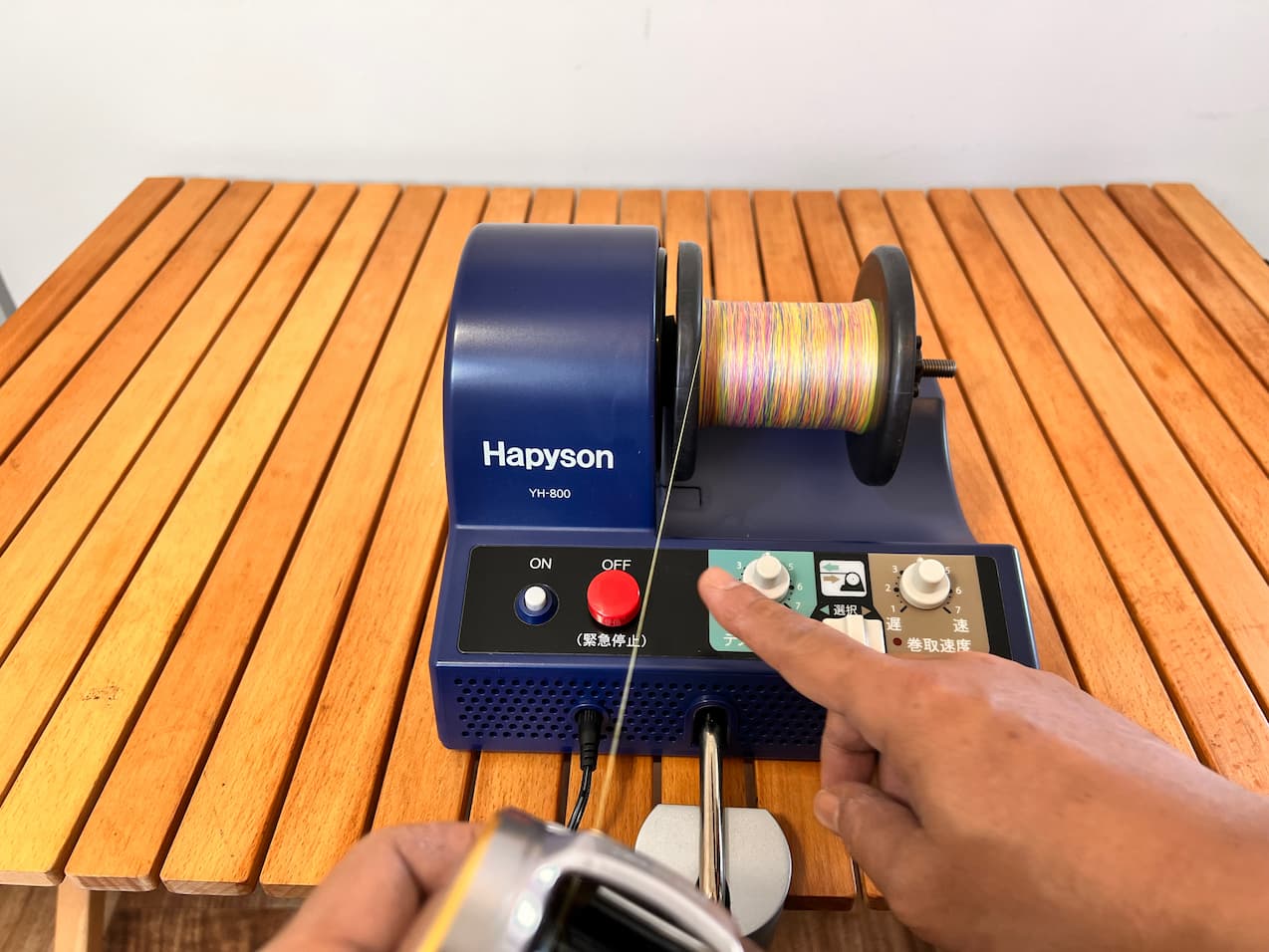 I used it! Reel line winding is a breeze with electric winding! Hapyson [Electric line winder].